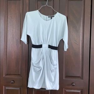 BCBG white draped dress size XS